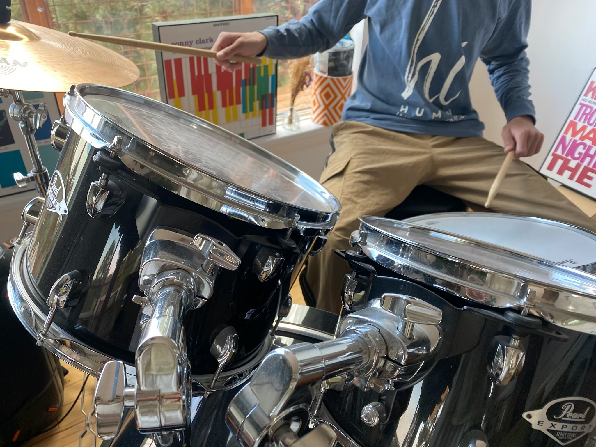 Sebastian on Drums. Lazy Acres, CO
