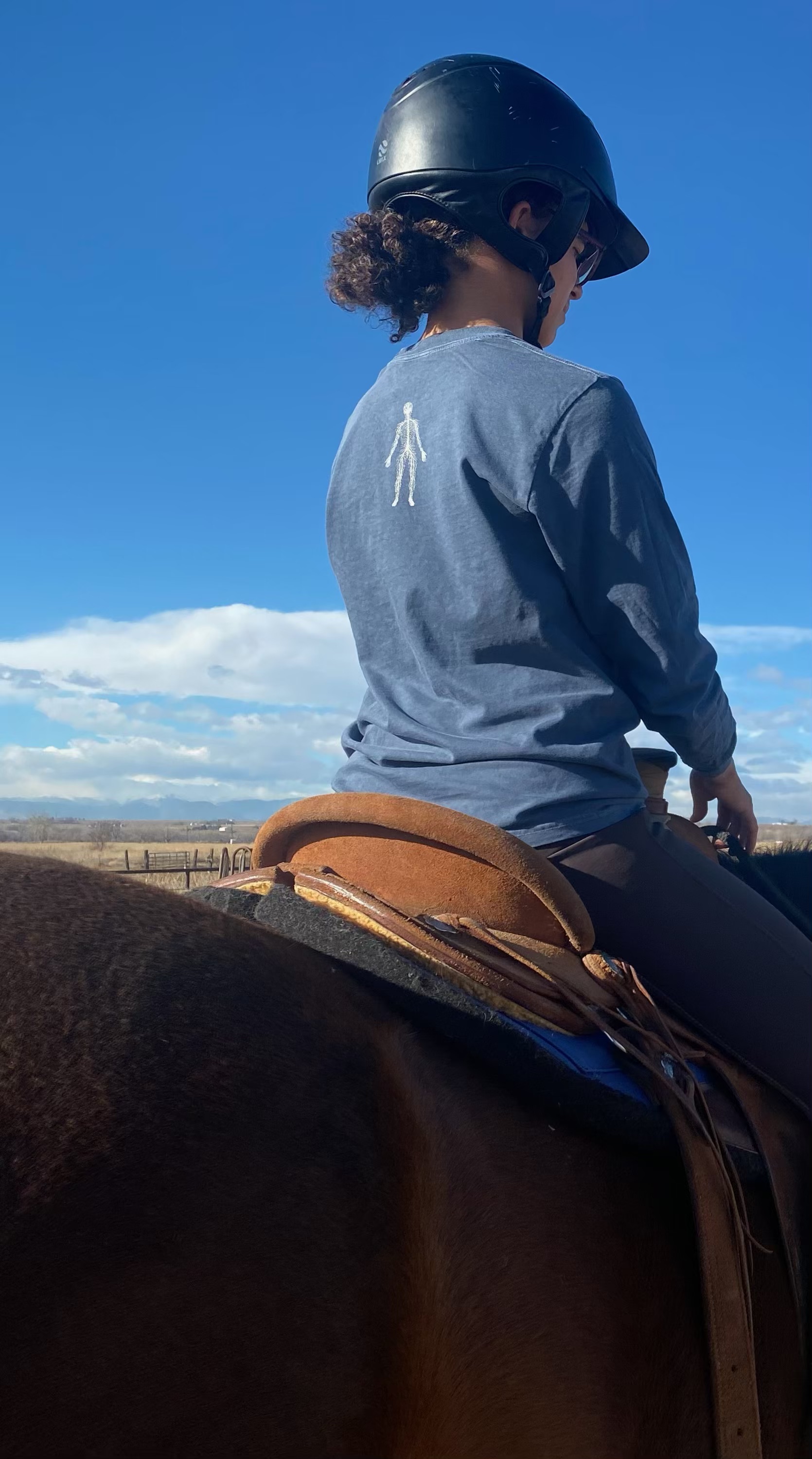 Lucie horsing around in Platteville, CO